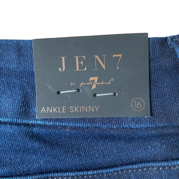 Jen7 by 7 for all mankind women's 16 dark blue ankle skinny stretch jeans - Picture 5 of 13